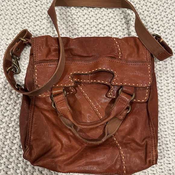 Lucky Brand Cognac Leather Shoulder Bag - Picture 1 of 12